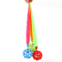 Load image into Gallery viewer, Cat Interactive Toys Colorful Caterpillar TPR Bell Balls Toy Puzzle Teasing Cat Toy Plush Tail Simulation Worm Kitten Toy
