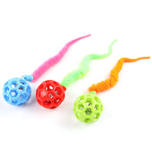Load image into Gallery viewer, Cat Interactive Toys Colorful Caterpillar TPR Bell Balls Toy Puzzle Teasing Cat Toy Plush Tail Simulation Worm Kitten Toy
