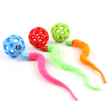 Load image into Gallery viewer, Cat Interactive Toys Colorful Caterpillar TPR Bell Balls Toy Puzzle Teasing Cat Toy Plush Tail Simulation Worm Kitten Toy
