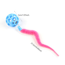 Load image into Gallery viewer, Cat Interactive Toys Colorful Caterpillar TPR Bell Balls Toy Puzzle Teasing Cat Toy Plush Tail Simulation Worm Kitten Toy
