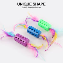 Load image into Gallery viewer, Colorful Feather Toy Ball with Bells Interactive Cat Toy Indoor Kitten Training Catcher Cats Scratching Ball Pet Supply
