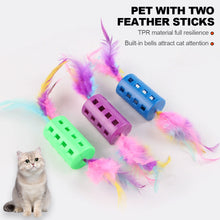 Load image into Gallery viewer, Colorful Feather Toy Ball with Bells Interactive Cat Toy Indoor Kitten Training Catcher Cats Scratching Ball Pet Supply
