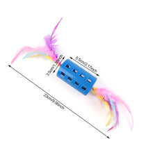 Load image into Gallery viewer, Colorful Feather Toy Ball with Bells Interactive Cat Toy Indoor Kitten Training Catcher Cats Scratching Ball Pet Supply
