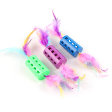 Load image into Gallery viewer, Colorful Feather Toy Ball with Bells Interactive Cat Toy Indoor Kitten Training Catcher Cats Scratching Ball Pet Supply
