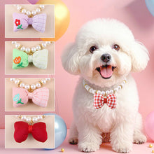 Load image into Gallery viewer, Creative Cat Dog Simulated Pearl Collar Pet Necklace Fashion Bow Pet Necklace Adjustable Puppy Kitten Necklace Pet Supplies
