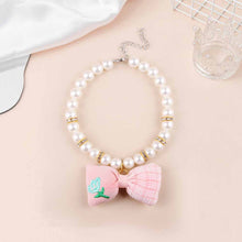 Load image into Gallery viewer, Creative Cat Dog Simulated Pearl Collar Pet Necklace Fashion Bow Pet Necklace Adjustable Puppy Kitten Necklace Pet Supplies
