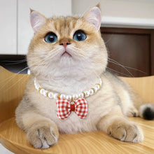 Load image into Gallery viewer, Creative Cat Dog Simulated Pearl Collar Pet Necklace Fashion Bow Pet Necklace Adjustable Puppy Kitten Necklace Pet Supplies
