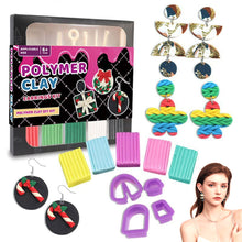 Load image into Gallery viewer, Non-Toxic Non-Sticky Polymer Clay Earring Kit Art DIY Oven Bake Modeling with 8 Clay Tools and Accessories Gift for Kids Adults
