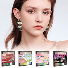 Load image into Gallery viewer, Non-Toxic Non-Sticky Polymer Clay Earring Kit Art DIY Oven Bake Modeling with 8 Clay Tools and Accessories Gift for Kids Adults
