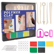 Load image into Gallery viewer, Non-Toxic Non-Sticky Polymer Clay Earring Kit Art DIY Oven Bake Modeling with 8 Clay Tools and Accessories Gift for Kids Adults
