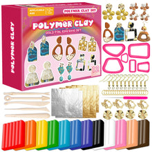 Load image into Gallery viewer, Non-Toxic Non-Sticky Polymer Clay Earring Kit Art DIY Oven Bake Modeling with Clay Tools and Accessories Gift for Kids Adults
