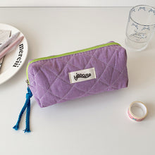 Load image into Gallery viewer, Large Capacity Plaid Cloth Pencil Case Korean Style Cloth Makeup Bag INS Style Student Stationery Storage Bag
