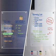 Load image into Gallery viewer, Magnetic Transparent Acrylic Week Plan Message Board Fridge Calendar Scratchable Magnetic Refrigerator Sticker
