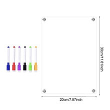 Load image into Gallery viewer, Magnetic Transparent Acrylic Week Plan Message Board Fridge Calendar Scratchable Magnetic Refrigerator Sticker
