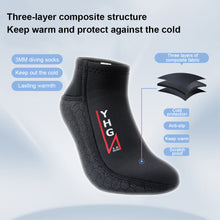 Load image into Gallery viewer, 1Pair 3MM Short Tube Diving Socks Non-Slip Stab-Proof Low Top Beach Socks Snorkeling Free Surf Swimming Warm Supplies
