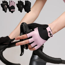 Load image into Gallery viewer, 1Pair Outdoor Non-Slip Shock-Absorbing Half-Finger Cycling Gloves Breathable Yoga Fitness Gloves Self-Adhesive Cloth Fixed
