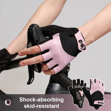 Load image into Gallery viewer, 1Pair Outdoor Non-Slip Shock-Absorbing Half-Finger Cycling Gloves Breathable Yoga Fitness Gloves Self-Adhesive Cloth Fixed
