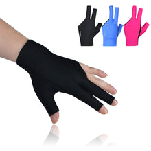 Load image into Gallery viewer, 1 Pair Three-Finger Billiard Gloves Splice Design With Non-Slip Mat Wear-Resistant Breathable Sports Gloves
