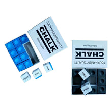 Load image into Gallery viewer, 12PCS/ Box 23MM Billiard Cue Chalk Pool Cue Tip Quartz Powder Billiard Supplies Accessories
