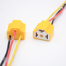 Load image into Gallery viewer, 2Pcs H4 Car Headlight Bulb Lampholder 3-hole Ceramic Wire Wiring Bulb Light Beam Socket Plug Auto Light Accessories
