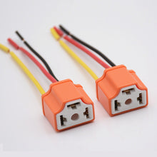 Load image into Gallery viewer, 2Pcs H4 Car Headlight Bulb Lampholder 3-hole Ceramic Wire Wiring Bulb Light Beam Socket Plug Auto Light Accessories
