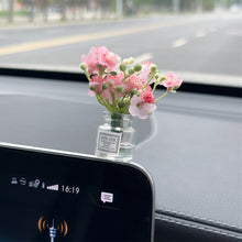 Load image into Gallery viewer, Mini Car Decoration Ornaments Babysbreath Jasmine Vase Glass Vase Micro Landscape Rabbit Car Interior Decoration Console
