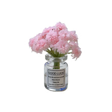 Load image into Gallery viewer, Mini Car Decoration Ornaments Babysbreath Jasmine Vase Glass Vase Micro Landscape Rabbit Car Interior Decoration Console

