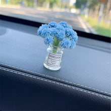 Load image into Gallery viewer, Mini Car Decoration Ornaments Babysbreath Jasmine Vase Glass Vase Micro Landscape Rabbit Car Interior Decoration Console

