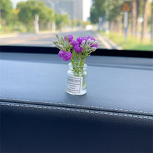 Load image into Gallery viewer, Mini Car Decoration Ornaments Babysbreath Jasmine Vase Glass Vase Micro Landscape Rabbit Car Interior Decoration Console
