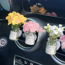 Load image into Gallery viewer, Mini Car Air Outlet Decoration Ornaments Babysbreath Jasmine Vase Glass Micro Landscape Interior Console
