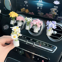 Load image into Gallery viewer, Mini Car Air Outlet Decoration Ornaments Babysbreath Jasmine Vase Glass Micro Landscape Interior Console
