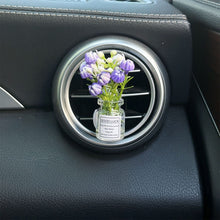 Load image into Gallery viewer, Mini Car Air Outlet Decoration Ornaments Babysbreath Jasmine Vase Glass Micro Landscape Interior Console
