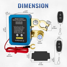 Load image into Gallery viewer, 12V 240A Kill Switch Remote Battery Disconnect Switch with Led Voltage Display Automatic Power Shut Off Switch for Auto
