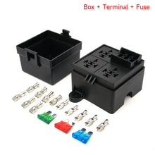 Load image into Gallery viewer, DC12V/24V Auto Car Truck 3 Way Fuse Holder Relay Holder Circuit Fuse Relay Holder 4-Pin or 5-Pin 40A 80A Relays
