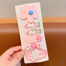 Load image into Gallery viewer, 6pcs/set Multicoloured Flower Hair Clip Bangs Hairpin Cute Cartoon Headwear Hair Styling Accessories for Children

