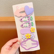 Load image into Gallery viewer, 6pcs/set Multicoloured Flower Hair Clip Bangs Hairpin Cute Cartoon Headwear Hair Styling Accessories for Children
