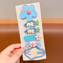 Load image into Gallery viewer, 6pcs/set Multicoloured Flower Hair Clip Bangs Hairpin Cute Cartoon Headwear Hair Styling Accessories for Children
