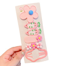 Load image into Gallery viewer, 6pcs/set Multicoloured Flower Hair Clip Bangs Hairpin Cute Cartoon Headwear Hair Styling Accessories for Children
