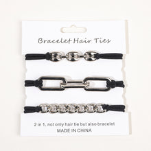 Load image into Gallery viewer, 3pcs/set Metal Chain Hair Rope Simple Versatile Durable Highly Elastic Alloy Rubber Band Hair Tie Headwear Hair Accessories
