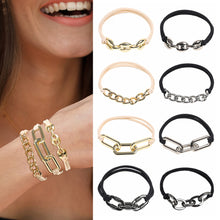 Load image into Gallery viewer, 3pcs/set Metal Chain Hair Rope Simple Versatile Durable Highly Elastic Alloy Rubber Band Hair Tie Headwear Hair Accessories
