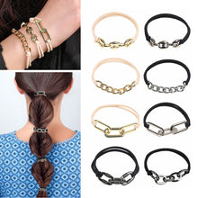 Load image into Gallery viewer, 3pcs/set Metal Chain Hair Rope Simple Versatile Durable Highly Elastic Alloy Rubber Band Hair Tie Headwear Hair Accessories
