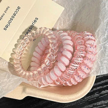 Load image into Gallery viewer, 6pcs/set Gradient Telephone Wire Hair Tie Seamless Versatile Translucent Rubber Band Headwear Hair Accessories for Women
