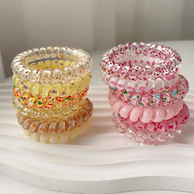 Load image into Gallery viewer, 6pcs/set Gradient Telephone Wire Hair Tie Seamless Versatile Translucent Rubber Band Headwear Hair Accessories for Women
