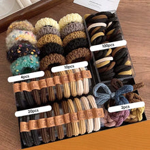 Load image into Gallery viewer, 136pcs/set Multistyle Hair Band Simple Durable High Ponytail Hair Tie Highly Elastic Thick Rubber Band Headwear Hair Accessories
