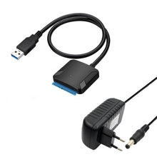 Load image into Gallery viewer, SATA to USB 3.0 Adapter Cable for 3.5/2.5 Inch SSD HDD SATA III Hard Drive Disk Converter Support UASP with 12V Power Adapter
