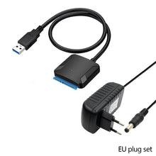 Load image into Gallery viewer, SATA to USB 3.0 Adapter Cable for 3.5/2.5 Inch SSD HDD SATA III Hard Drive Disk Converter Support UASP with 12V Power Adapter
