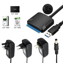 Load image into Gallery viewer, SATA to USB 3.0 Adapter Cable for 3.5/2.5 Inch SSD HDD SATA III Hard Drive Disk Converter Support UASP with 12V Power Adapter
