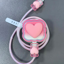 Load image into Gallery viewer, 4 in 1 Love Heart Charger Cable Protector Case For iPhone 15 14 11 16 18w 20w Charging Head Protective Cover Winder Accessories
