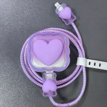 Load image into Gallery viewer, 4 in 1 Love Heart Charger Cable Protector Case For iPhone 15 14 11 16 18w 20w Charging Head Protective Cover Winder Accessories
