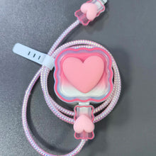 Load image into Gallery viewer, 4 in 1 Love Heart Charger Cable Protector Case For iPhone 15 14 11 16 18w 20w Charging Head Protective Cover Winder Accessories
